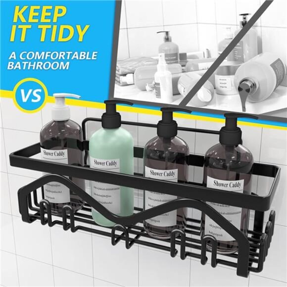 Shower Caddy, Shower Shelves [5-Pack], Adhesive Shower Organizer - Picture 4 of 7